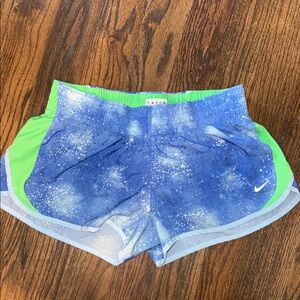 Nike Blue and Green Galaxy Print Shorts
